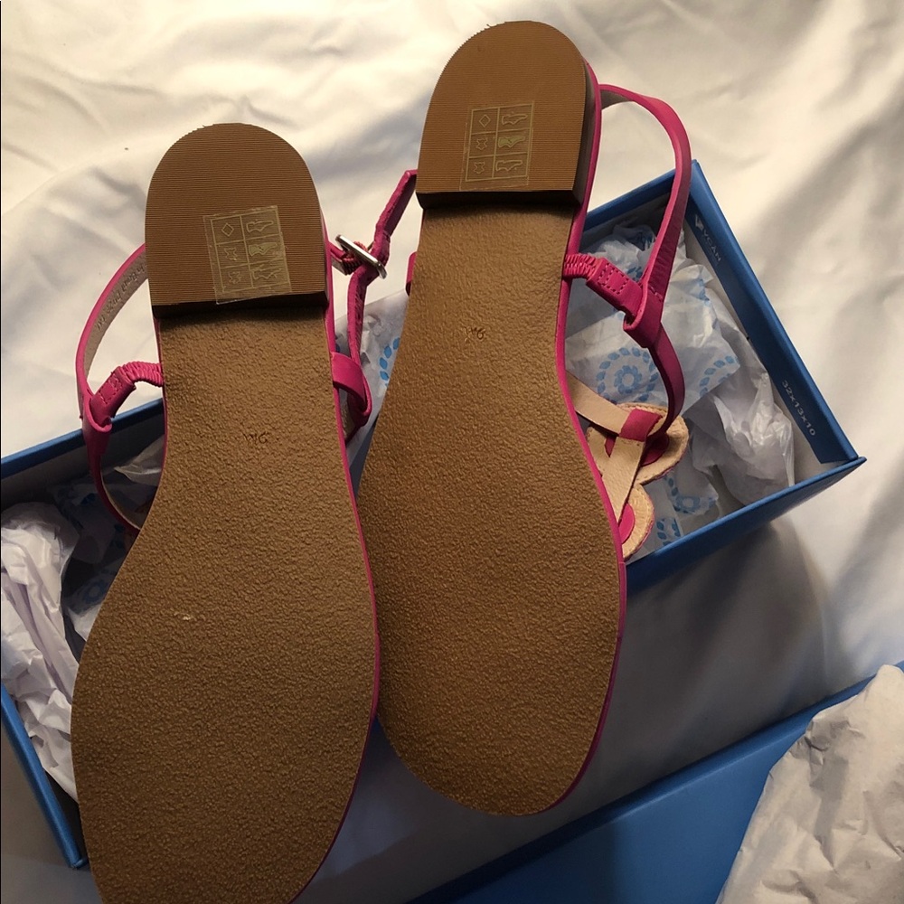 Jack Rogers Pink Sandals with Rosette Accents - Picture 3 of 5